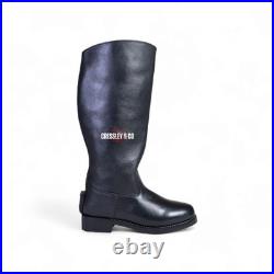 WW2 GERMAN ARMY OFFICER BLACK LEATHER MARCHING BOOTS REPRO Made to Size