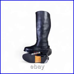 WW2 GERMAN ARMY OFFICER BLACK LEATHER MARCHING BOOTS REPRO Made to Size