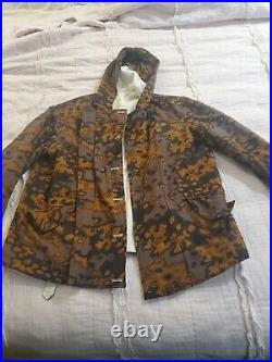 WW2 GERMAN Autumn camo parka sz 46 48 excellent reproduction made in USA