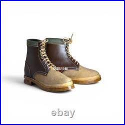 WW2 GERMAN GEBIRGSJÄGER BROWN MOUNTAIN TROOPS LEATHER ANKLE BOOTS, Made to size