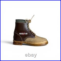 WW2 GERMAN GEBIRGSJÄGER BROWN MOUNTAIN TROOPS LEATHER ANKLE BOOTS, Made to size