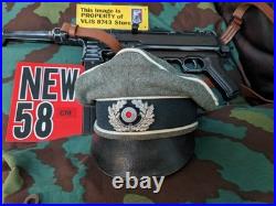 WW2 GERMAN HEER NCO CRUSHER CAP COMBAT USED LOOK! Wool made, size 58cm