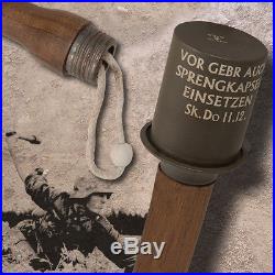 WW2 GERMAN M24 POTATO MASHER STICK GRENADE STEEL WOOD FULL SIZE TOY REPLICA WWII