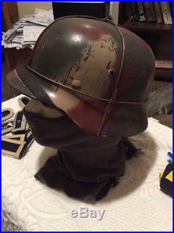WW2 GERMAN M35 Normandy camo helmet