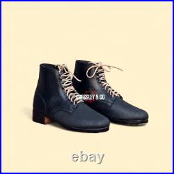 WW2 GERMAN M37 ANKLE BOOTS BLACK LEATHER SCHNÜRSCHUHE REPRO, Made To Size