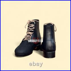 WW2 GERMAN M37 ANKLE BOOTS BLACK LEATHER SCHNÜRSCHUHE REPRO, Made To Size