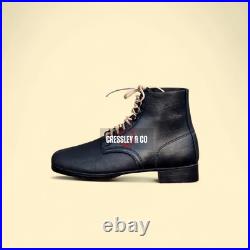 WW2 GERMAN M37 ANKLE BOOTS BLACK LEATHER SCHNÜRSCHUHE REPRO, Made To Size