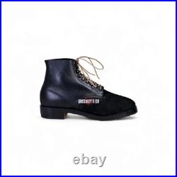 WW2 GERMAN M37 BLACK LOW BOOTS HOBNAIL SOLE MARCHING BOOTS REPRO, Made to Size