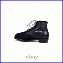 WW2 GERMAN M37 BLACK LOW BOOTS HOBNAIL SOLE MARCHING BOOTS REPRO, Made to Size
