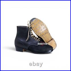 WW2 GERMAN M37 BOOTS BLACK DYED WITH ORIGINALS HOBNAILS, Made to Size