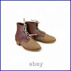 WW2 GERMAN M37 SUEDE LOW BOOTS ORIGINAL HOBNAILS ACCURATE REPRO, Made to Size