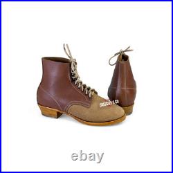 WW2 GERMAN M37 SUEDE LOW BOOTS ORIGINAL HOBNAILS ACCURATE REPRO, Made to Size