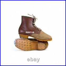 WW2 GERMAN M37 SUEDE LOW BOOTS ORIGINAL HOBNAILS ACCURATE REPRO, Made to Size