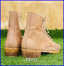WW2 GERMAN M43 NATURAL LOW BOOTS, MILITARY ANKLE HOBNAIL BOOTS All Sizes