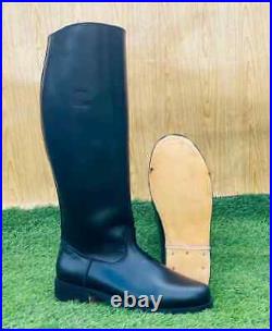WW2 GERMAN OFFICER LEATHER BOOTS, MEN'S BLACK RIDING BOOTS All Size Available