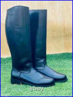 WW2 GERMAN OFFICER LEATHER BOOTS, MEN'S BLACK RIDING BOOTS All Size Available