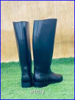 WW2 GERMAN OFFICER LEATHER BOOTS, MEN'S BLACK RIDING BOOTS All Size Available