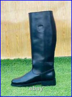 WW2 GERMAN OFFICER LEATHER BOOTS, MEN'S BLACK RIDING BOOTS All Size Available