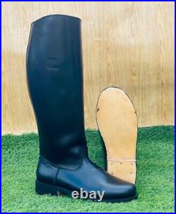 WW2 GERMAN OFFICER LEATHER BOOTS, MEN'S BLACK RIDING BOOTS All Size available