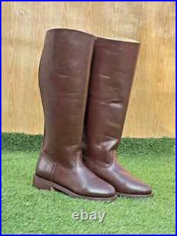 WW2 GERMAN OFFICER LEATHER BOOTS, MEN'S BROWN RIDING BOOTS All Size Available