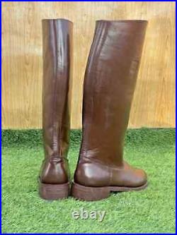WW2 GERMAN OFFICER LEATHER BOOTS, MEN'S BROWN RIDING BOOTS All Size Available