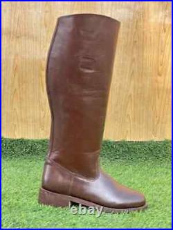 WW2 GERMAN OFFICER LEATHER BOOTS, MEN'S BROWN RIDING BOOTS All Size Available