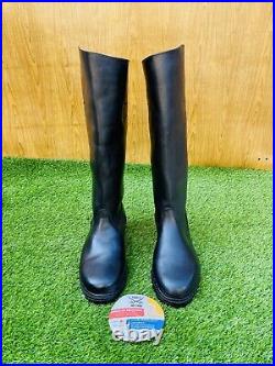 WW2 GERMAN OFFICER RUBBER SOLE BOOTS, MEN'S RIDING LEATHER BOOTS All Sizes