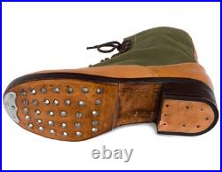 WW2 German Afrika Korps DAK Low Boots Tan Leather Canvas Lace Up Military Repro