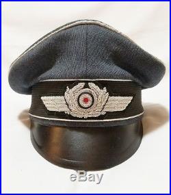 WW2 German Air Force Luftwaffe Officer Crusher Pilots Visor Hat Cap Schirmmutze