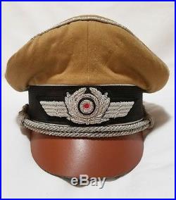 WW2 German Air Force Luftwaffe Officer Peak Crusher Visor Hat Cap Schirmmutze