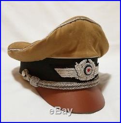WW2 German Air Force Luftwaffe Officer Peak Crusher Visor Hat Cap Schirmmutze
