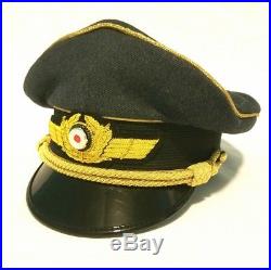 WW2 German Airforce Generals Officers Pilots Crusher Visor Hat Cap Schirmmutze