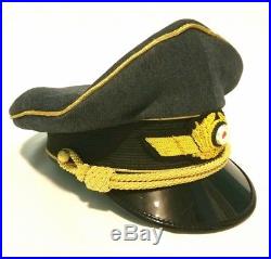 WW2 German Airforce Generals Officers Pilots Crusher Visor Hat Cap Schirmmutze