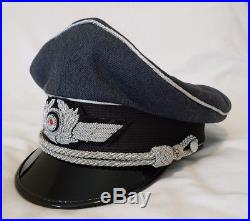 WW2 German Airforce Luftwaffe Officers Pilot Visor Peak Hat Cap Schirmuttzen