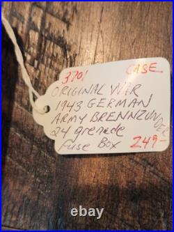 WW2 German Army BRENNZUNDER 24 Grenade Fuse Box. WWII historical Collection