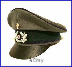 WW2 German Army Chaplins Officers Field Crusher Visor Hat Cap Schirmmutze