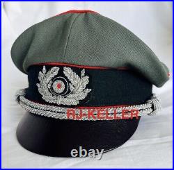 WW2 German Army HEER Artillery Officers Crusher Peaked Visor Hat Cap Sz 58