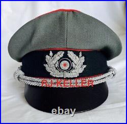 WW2 German Army HEER Artillery Officers Crusher Peaked Visor Hat Cap Sz 58