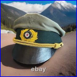 WW2 German Army HEER Field Marshal General Officers Crusher Visor Hat Cap Sz 60