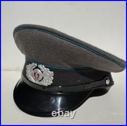 WW2 German Army Officer Visor Cap Field Grey Blue Piping Costume Film/TV