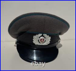 WW2 German Army Officer Visor Cap Field Grey Blue Piping Costume Film/TV