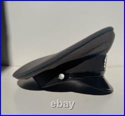 WW2 German Army Officer Visor Cap Field Grey Blue Piping Costume Film/TV