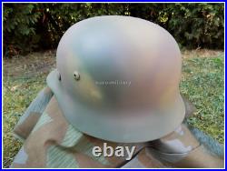 WW2 German Army WH, ELITE 3 Colours Normandy D-DAY 1944 Camo M35 Helmet Repro
