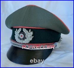 WW2 German Army Wehrmacht HEER Panzer Tankers Officers Crusher Visor Hat Cap