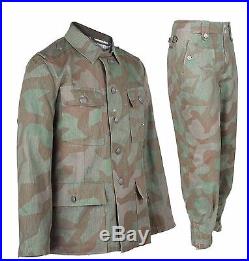 WW2 German Army Wh M43 Splinter Field Tunic And Trousers Military Uniform S