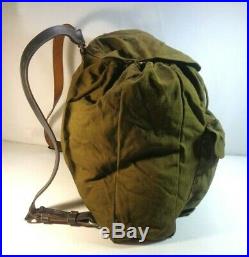 WW2 German Canvas & Leather Rucksack Backpack NICE