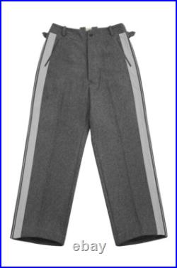 WW2 German Elite General Stone Grey Wool Straight Trousers