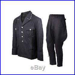 WW2 German Elite M32 Officer Black Wool Tunic And Breeches Uniform XXL