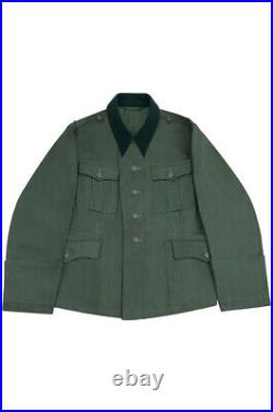 WW2 German Elite M37 Officer Summer HBT Reed Green Field Tunic II