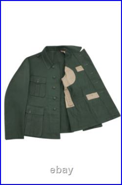 WW2 German Elite M40 EM Summer HBT Reed Green Field Tunic